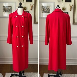Vintage 60s Count Romi Double Breasted Red Gold Button Coat S